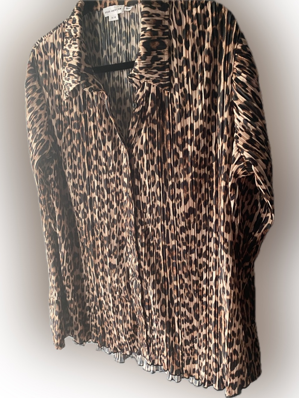 Good American women’s leopard print shirt-size 3/4